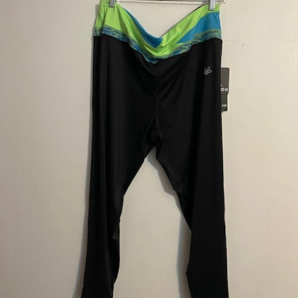 Essenza Black/Green legging pants, size 1X